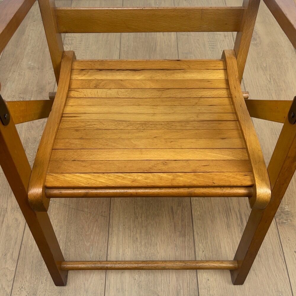 Foldable wooden armchair for child 60s