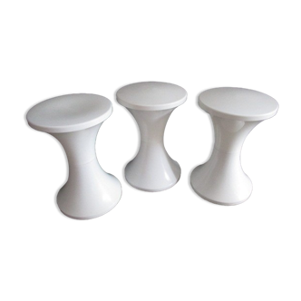 Lot de 3 tabourets Tam-Tam blanc-Henry massonet  design