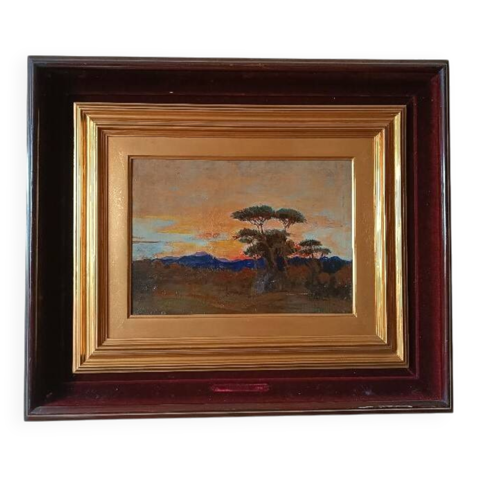 peinture à l'huile ancienne sur toile Ettore Cumbo Borgia fin 19ème siècle