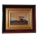 peinture à l'huile ancienne sur toile Ettore Cumbo Borgia fin 19ème siècle