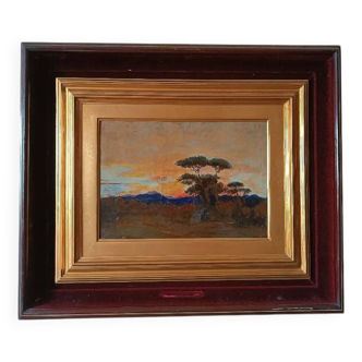peinture à l'huile ancienne sur toile Ettore Cumbo Borgia fin 19ème siècle