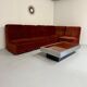Old modular sofa in vintage velvet fabric, 5 elements, 70s
