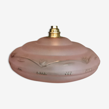 Lampe baladeuse vintage globe soucoupe en verre ciselé
