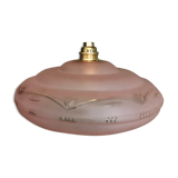 Lampe baladeuse vintage globe soucoupe en verre ciselé