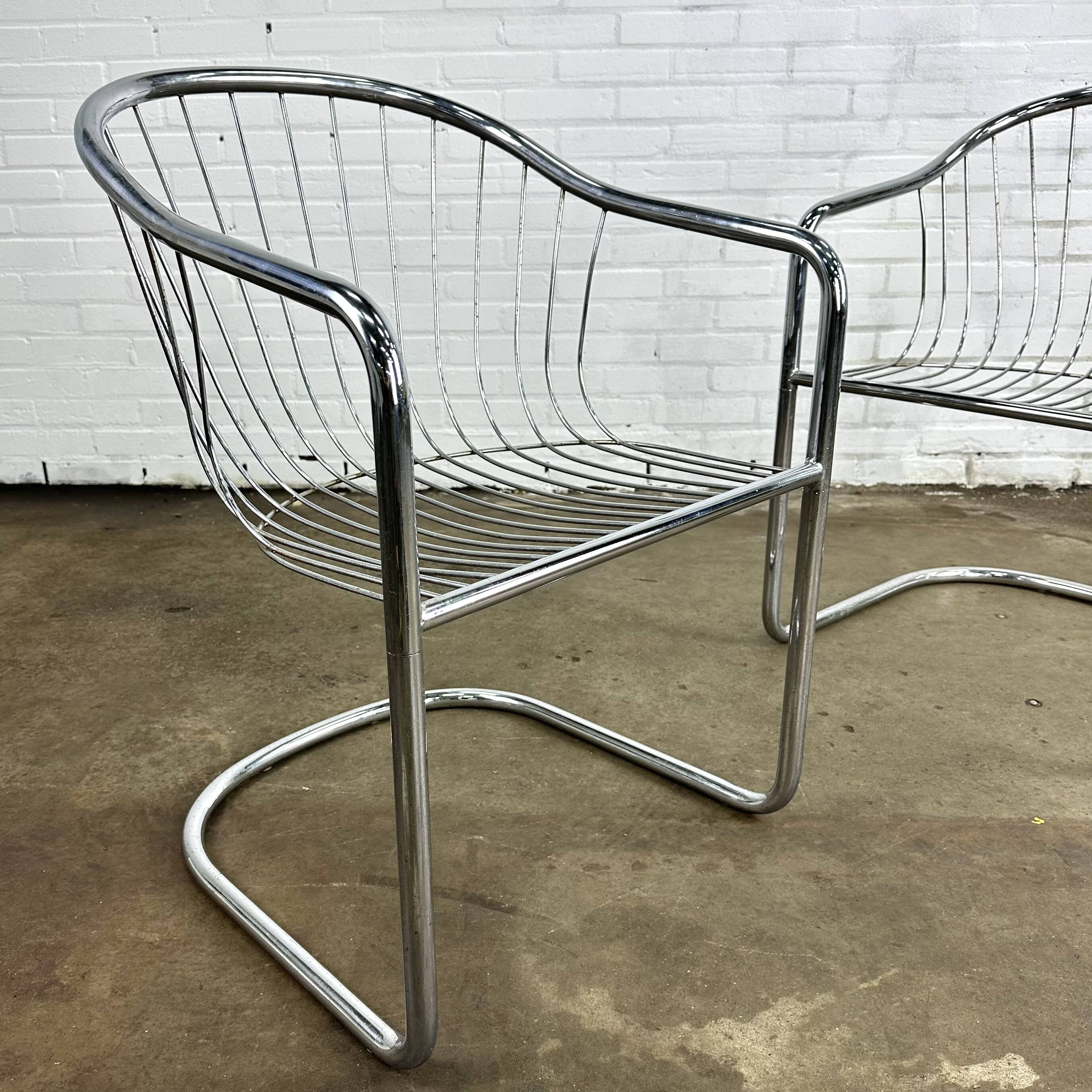 Vintage chrome wire chairs