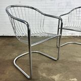 Vintage chrome wire chairs
