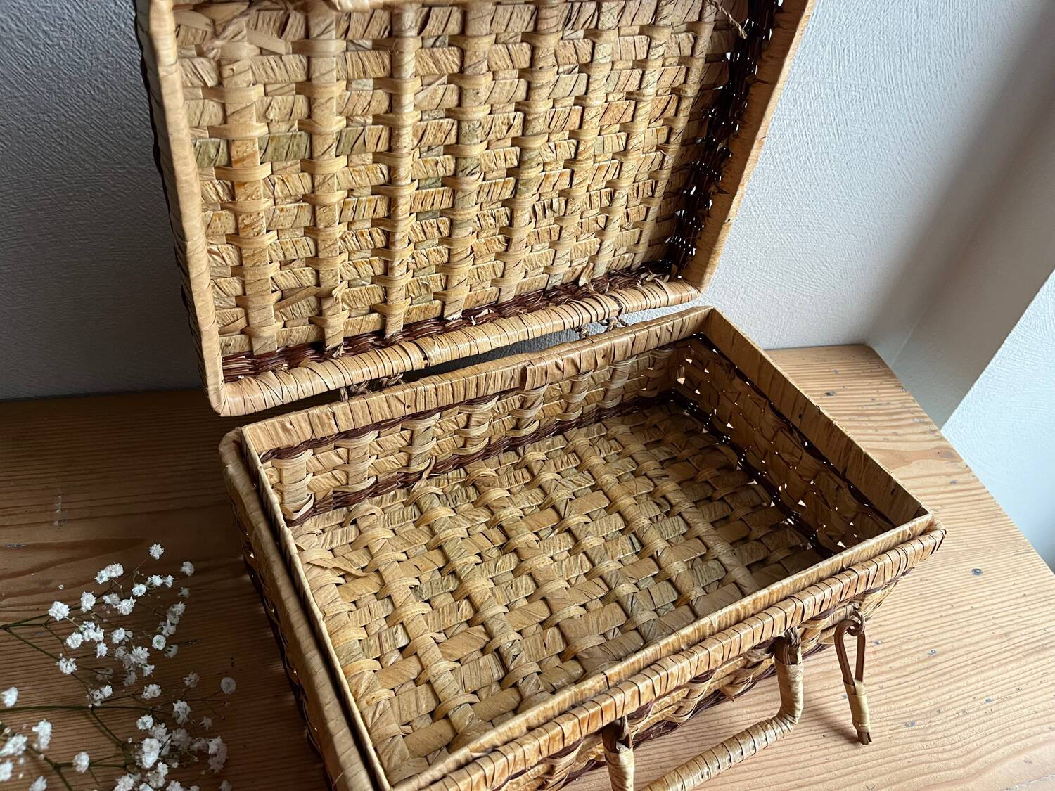 Vintage wicker basket / case