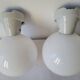 Duo of opaline and porcelain sconces