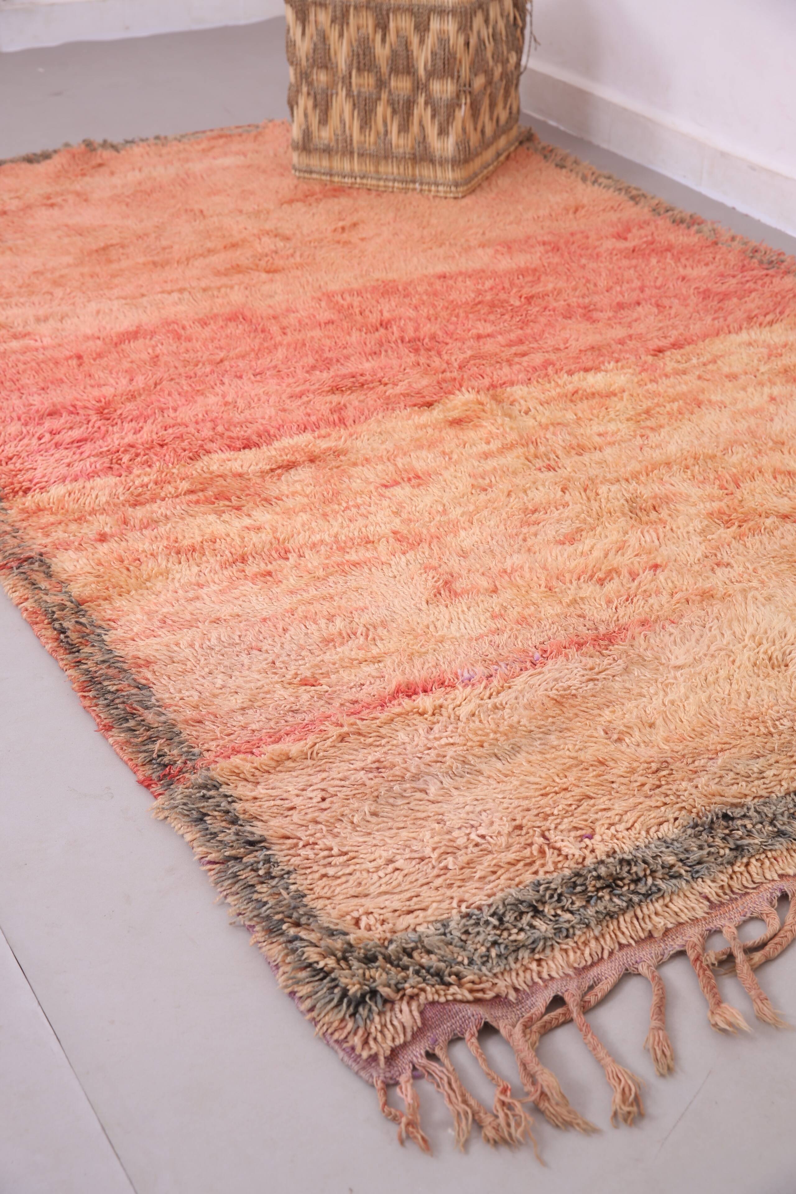 Peach Vintage Moroccan Rug 160 x 260 cm - Berber Wool Rug - Handmade Rug