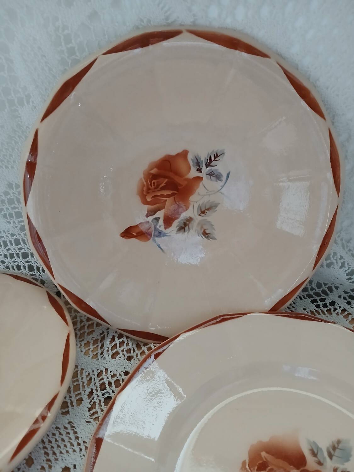 4 old dishes from Digoin and Sarreguemines