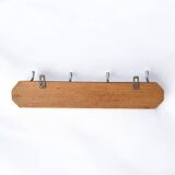 Vintage wooden wall coat rack - 4 hooks