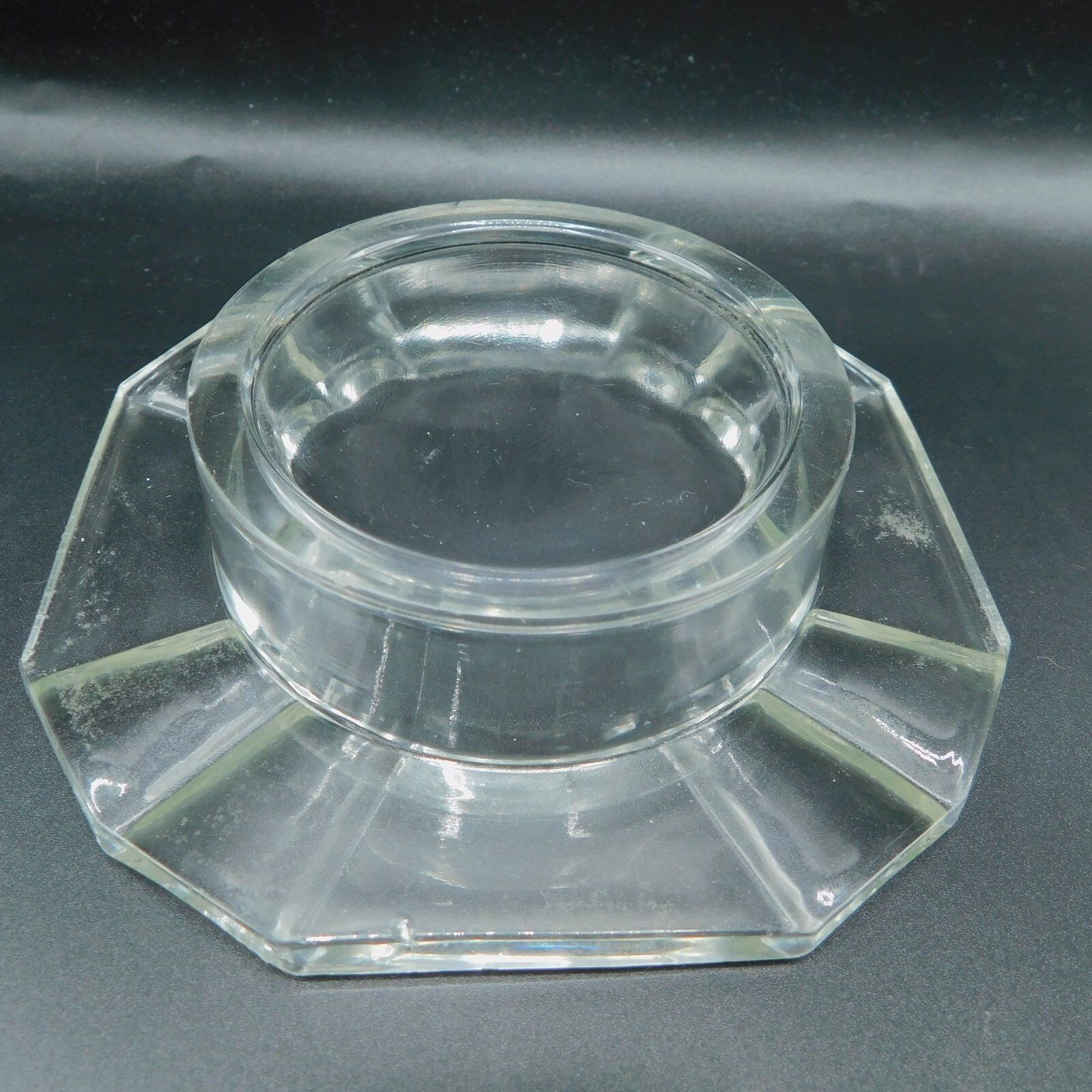 Thick glass ashtray from the 1920s - Octagon