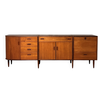 Modular teak enfilade FM Formule Meubelen Kempkes vintage 1960s
