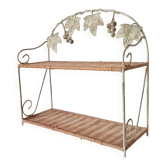 Vintage wall shelf or freestanding wicker in bohemian style.