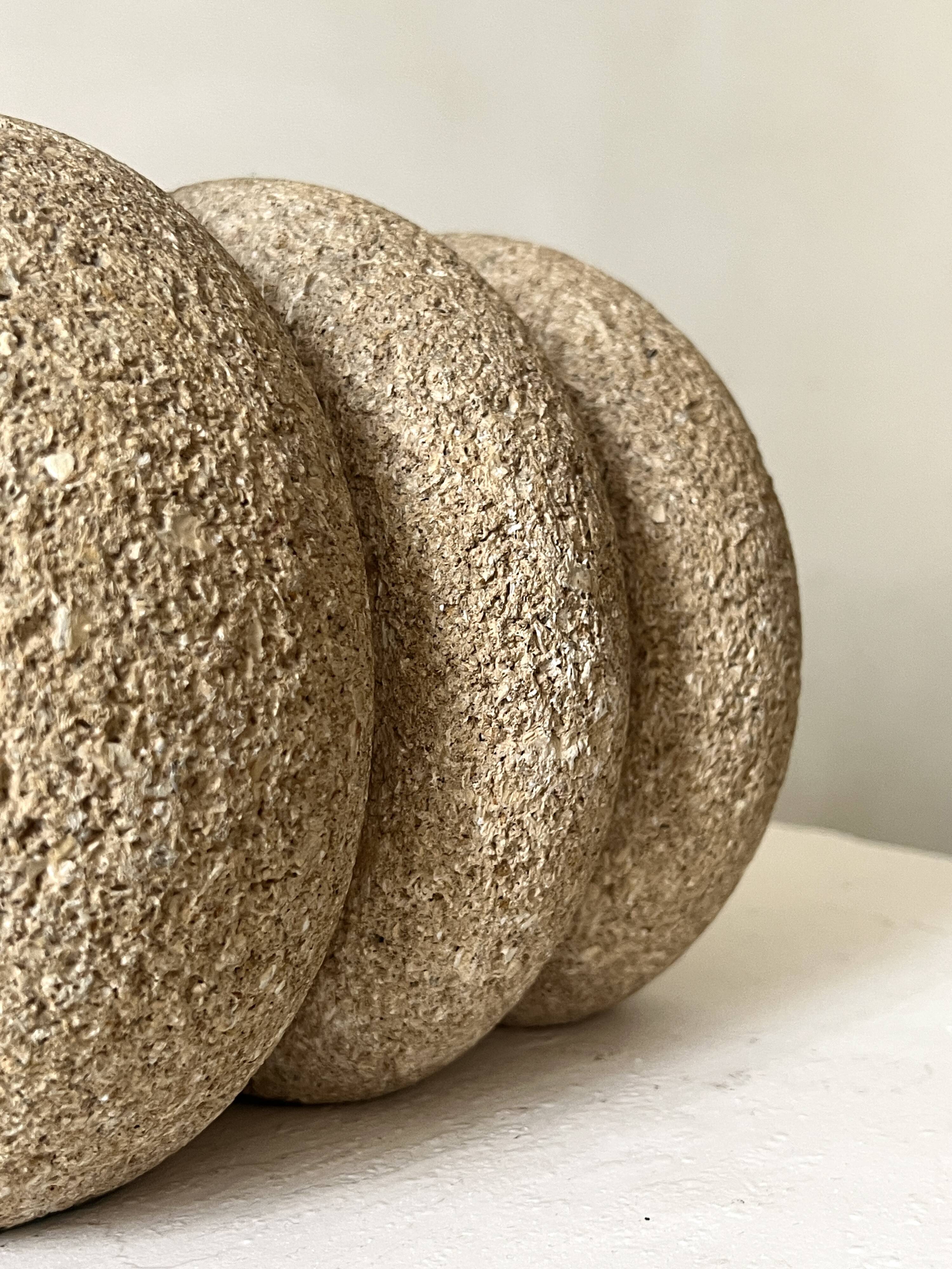 Sculptural lamp base in limestone by Albert Tormos or Fratelli.