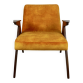 Fauteuil caméléon en or jaune attribué à jozef chierowski, 1970