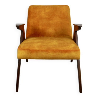 Yellow Gold Chameleon Bunny Armchair attributed to Jozef Chierowski, 1970s