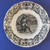 Set of 6 talking plates Sarreguemines "Paul and Virginie"