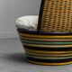 Garden armchair in 60s rattan wood