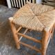 Wood and straw stool