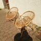 Vintage rattan armchair pair