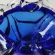 Empty pocket blown art glass from Murano Italy, corolla shape, cobalt blue