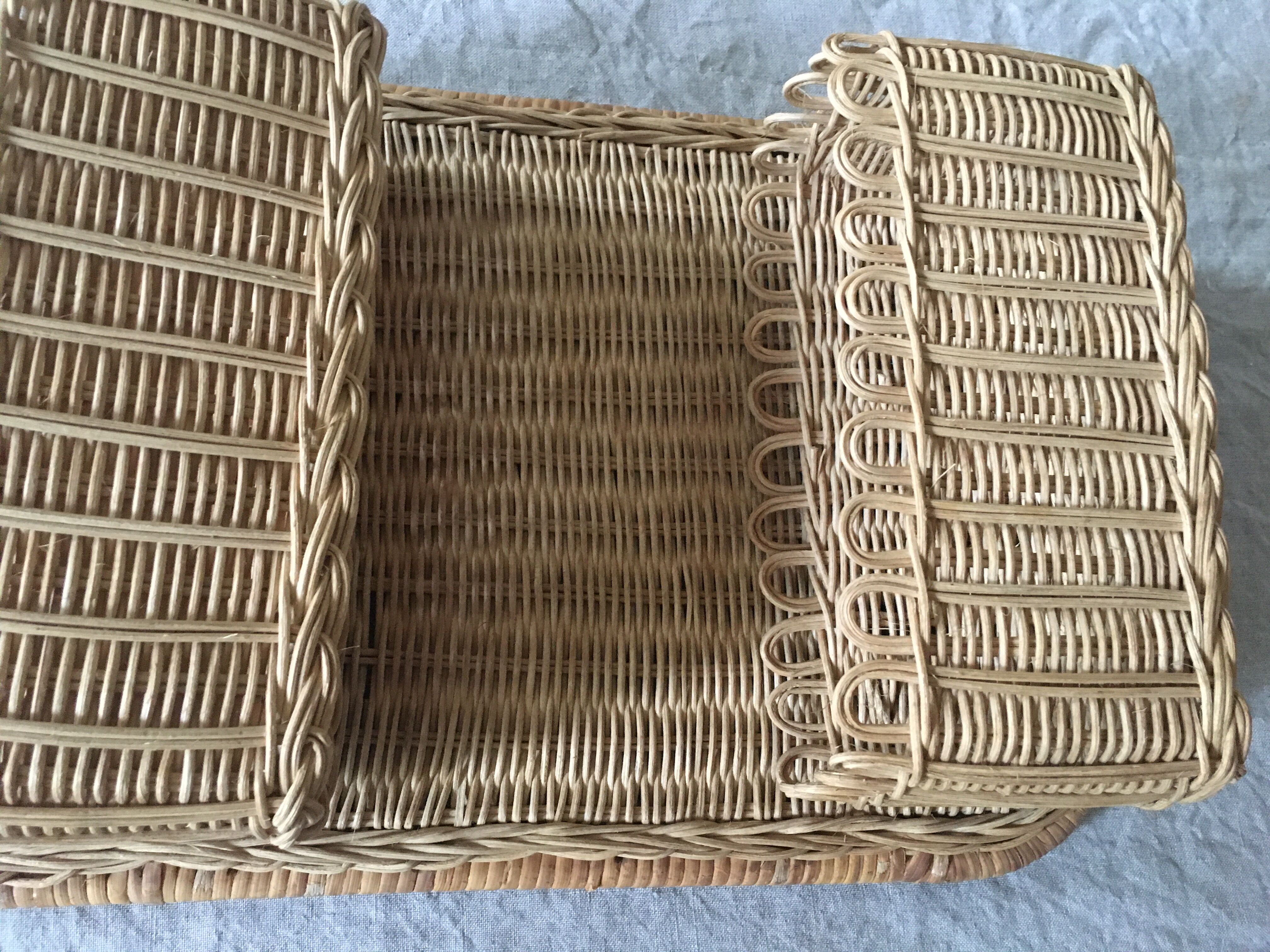 Natural rattan wall shelf