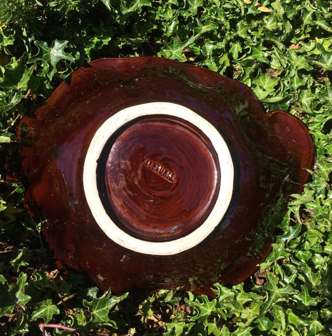 Dish Vallauris in yellow ceramic 1950 signed