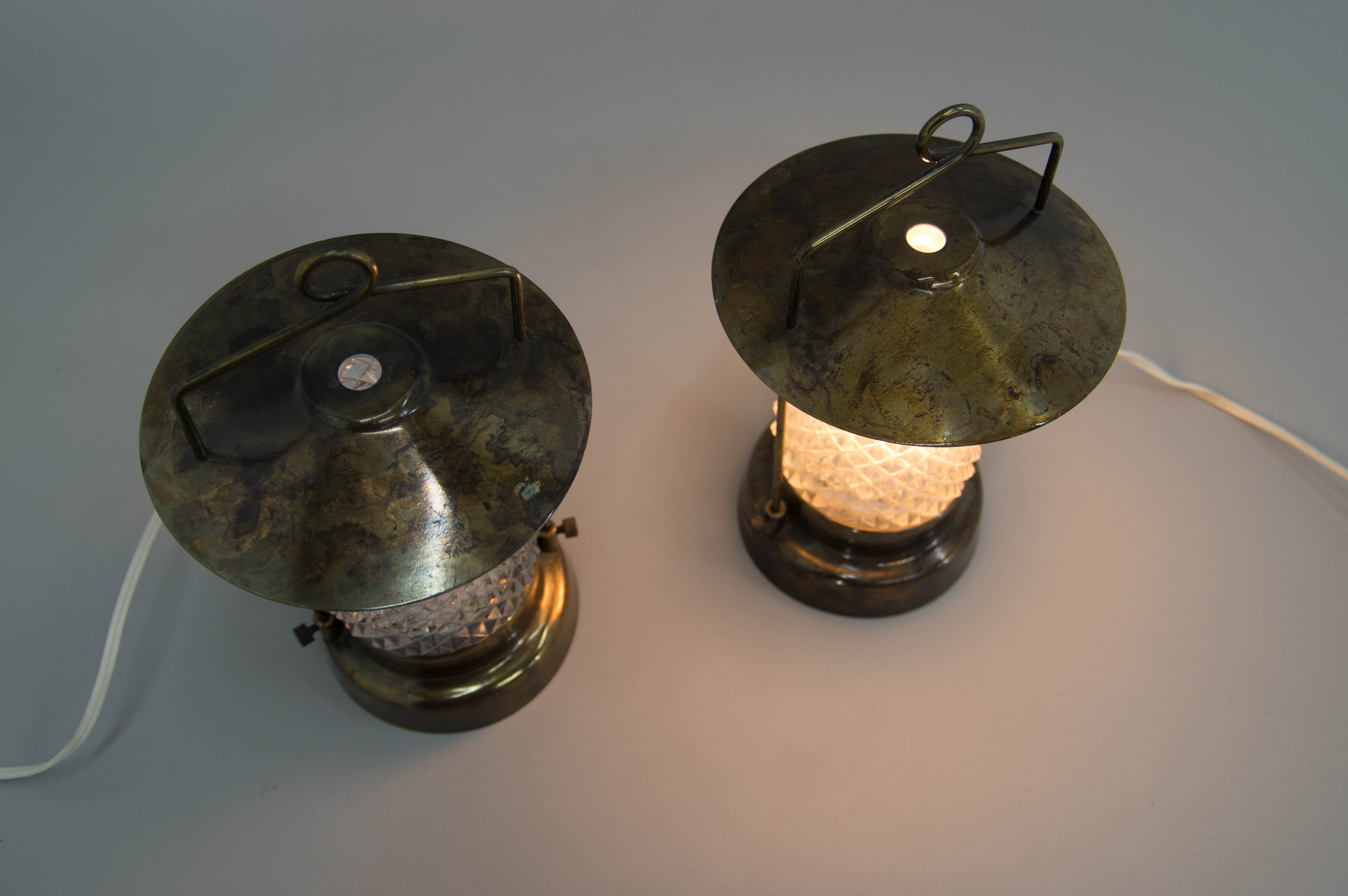 Set of Two Table Lamps, Czechoslovakia, 1970s