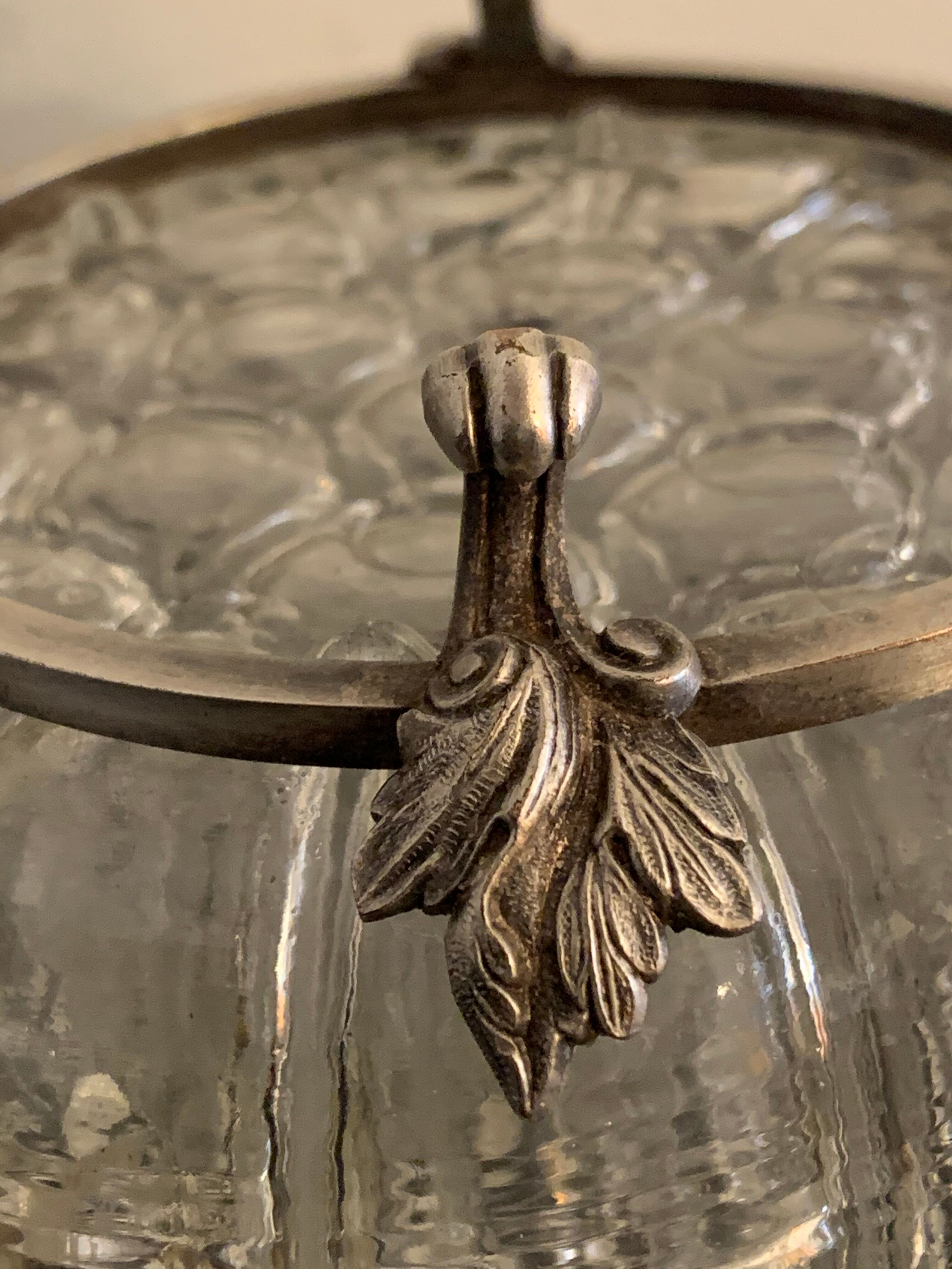 Reims glass flower spade with silver metal footing