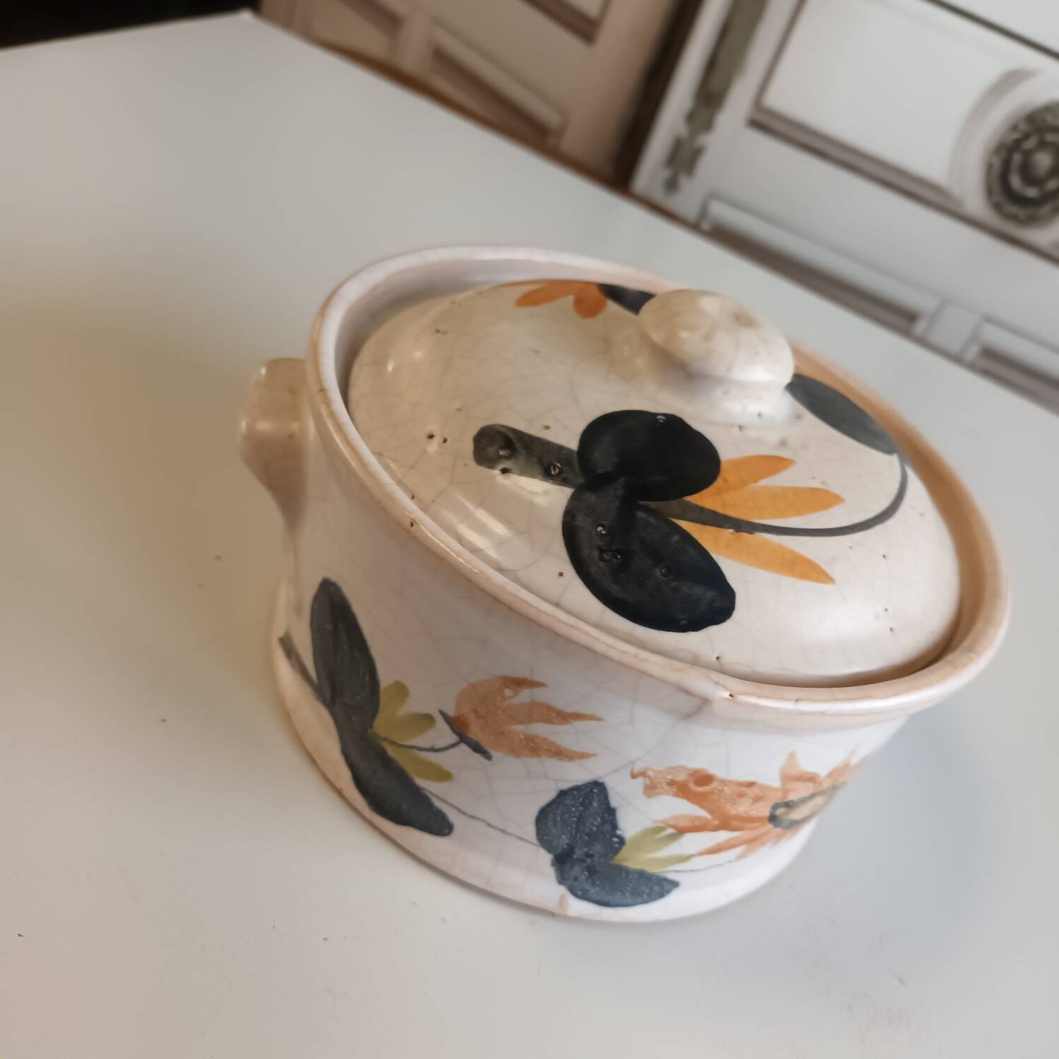 Soupière céramique craquelé vintage