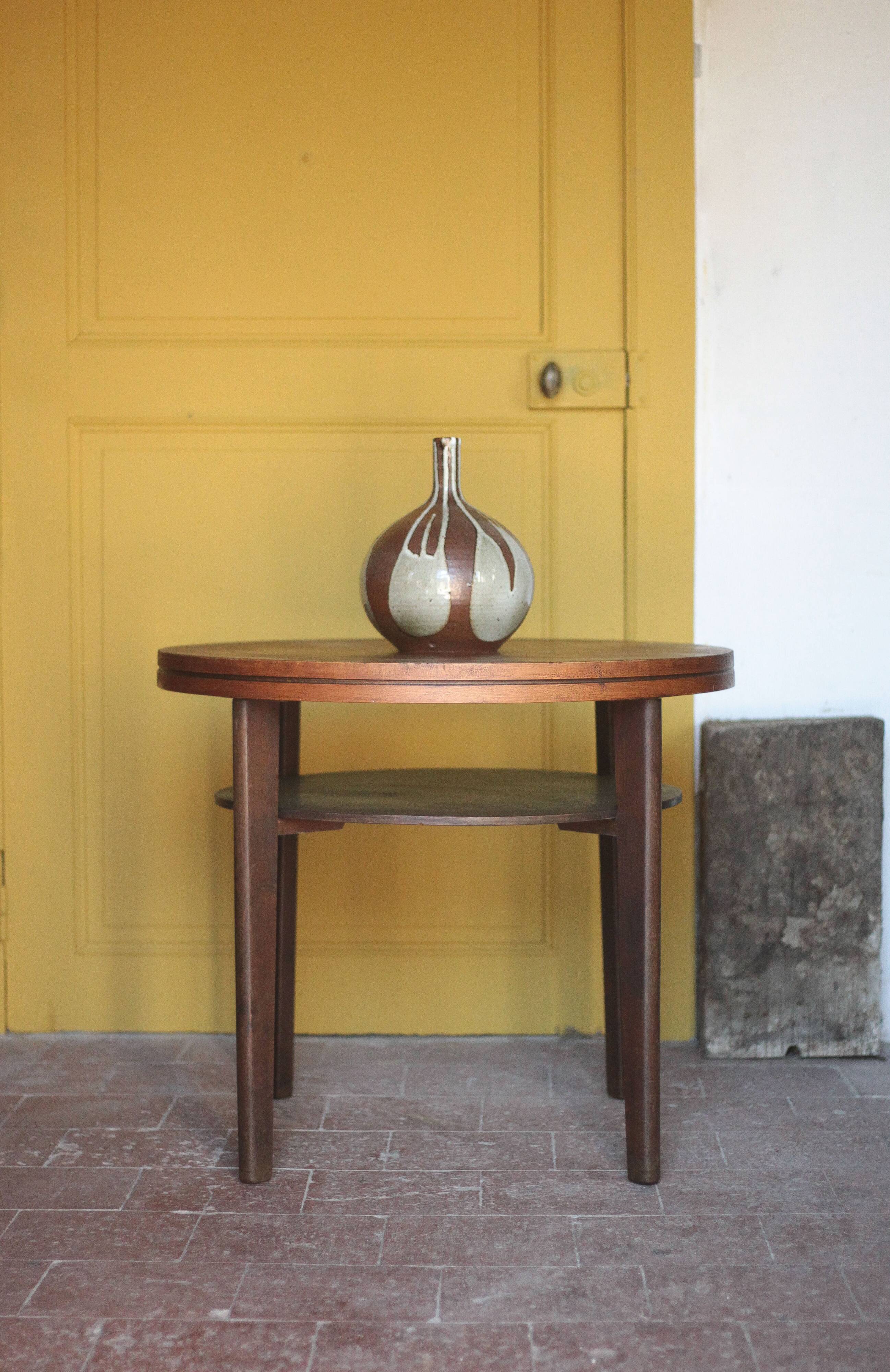 Vintage table, wooden table, two-tier table, living room table, side table.