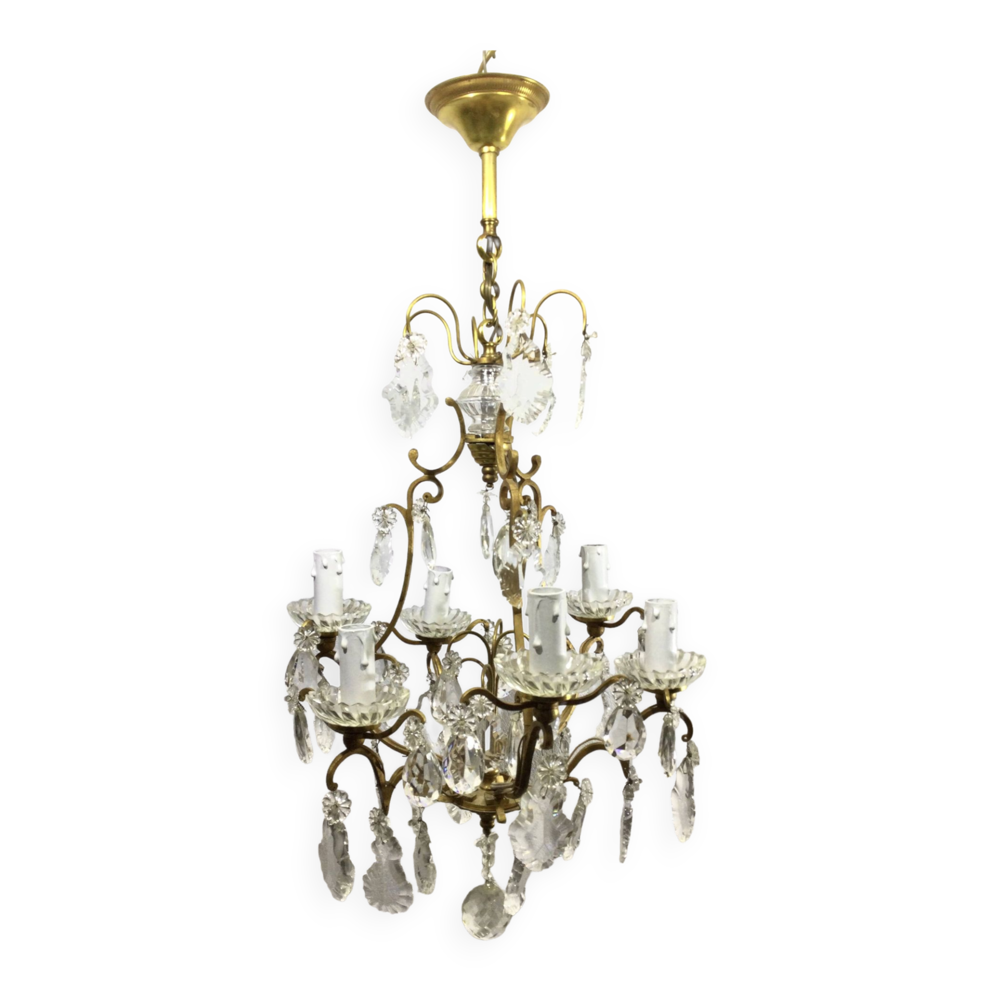 Cage Chandelier 6 Lights Bronze And Crystal