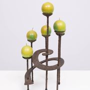Vintage spiral wrought iron candle holder 1970s Austria