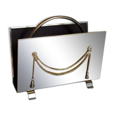 Vintage gold metal magazine holder