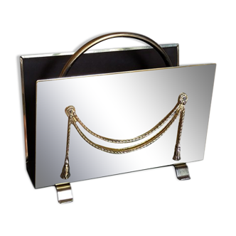 Vintage gold metal magazine holder