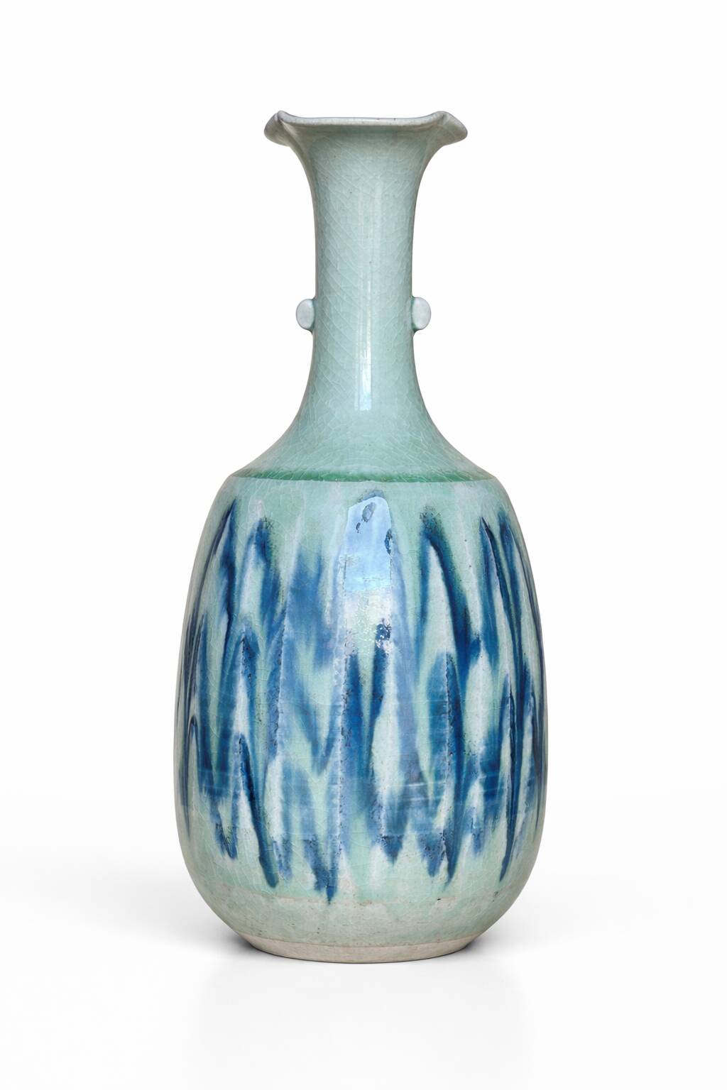 Japanese soliflore vase in ceramic Ofuke from Seto, signed Katō Tsuneji.