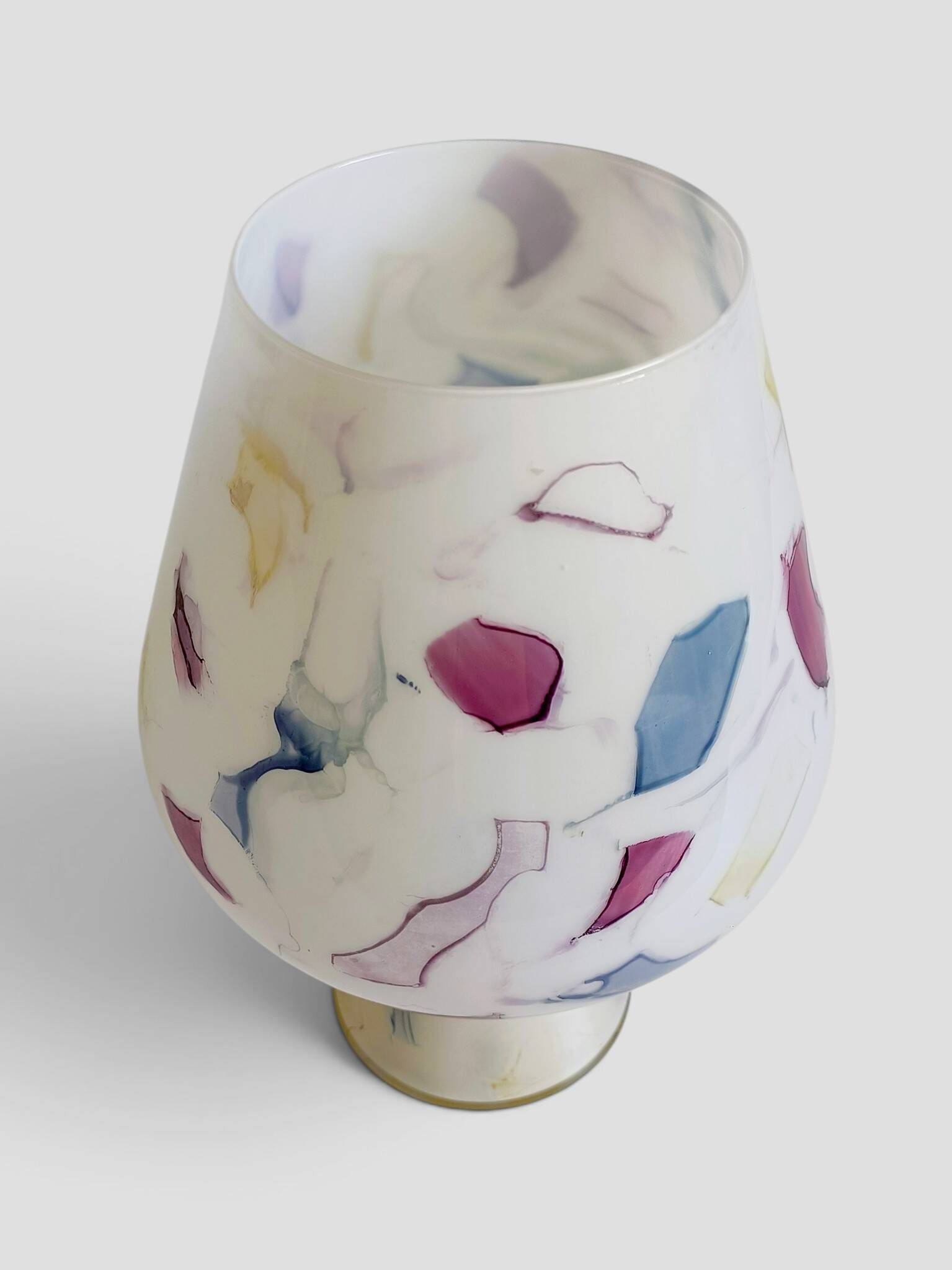 Postmodern Italian Murano Art Glass Chalice, Abstract Decoration, 1980s