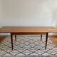 Rectangular teak Scandinavian dining table, extendable, vintage 1960s.