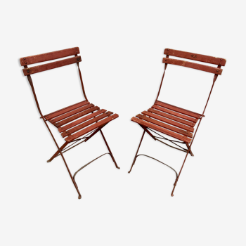 2 folding chairs garden bar vintage bistro