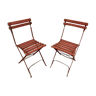 2 chaises pliantes jardin bar bistrot vintage