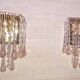 Paire d'appliques Murano gouttes cascade de pluie style Venini  cristaux