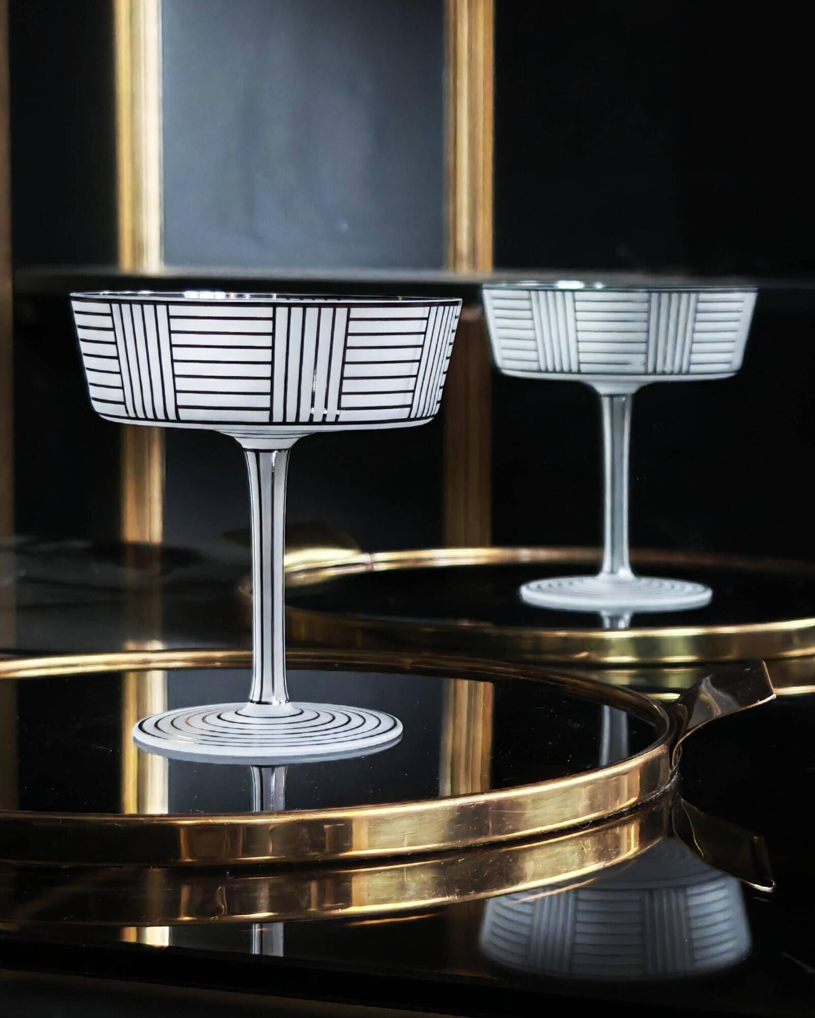 Set of 6 Champagne Coupes Series B by Josef Hoffmann for Wiener Werkstätte