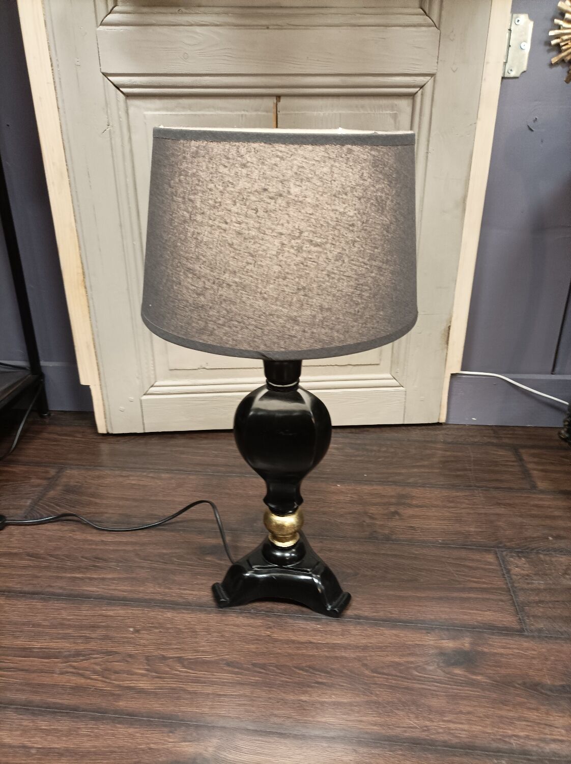 Lacquered wood lamp style Napoleon III