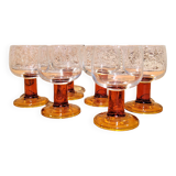 Suite of 6 water glasses 70s