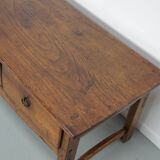 Table basse rustique en châtaignier de ferme espagnole du XVIIIe siècle