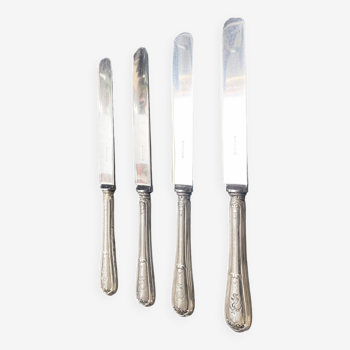 4 old Christofle engraved knives