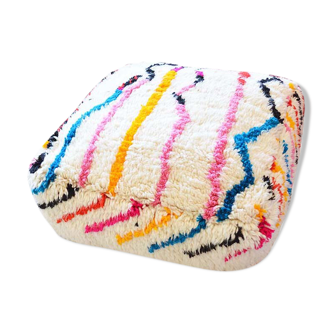 Colorful berber beery poufs azilal 60 x 60 x 20 cm