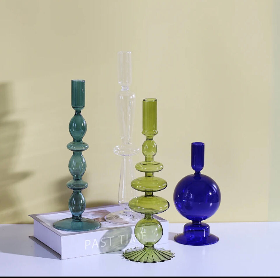 Decorative glass candle holder