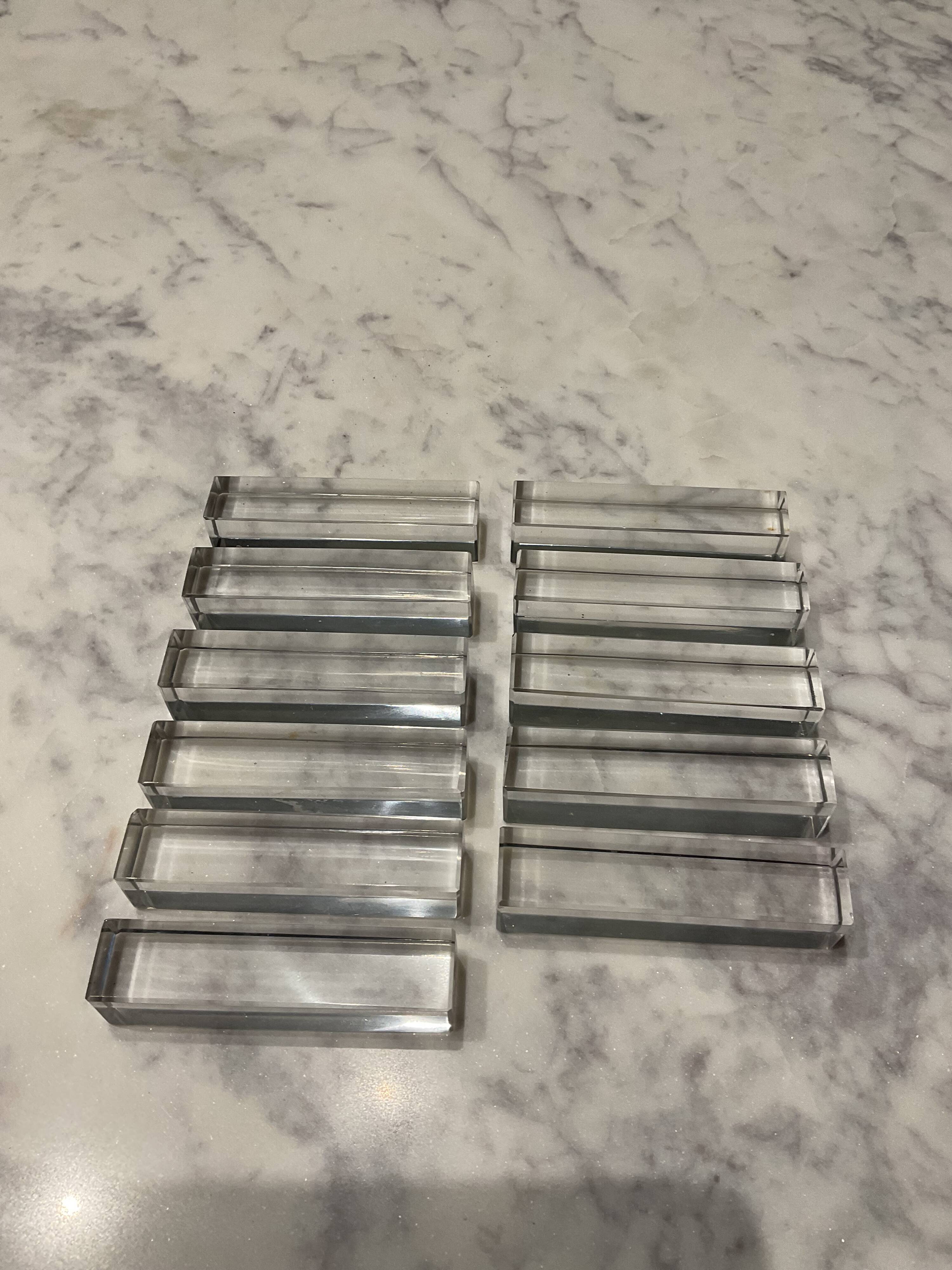 11 crystal knife rests. Vintage